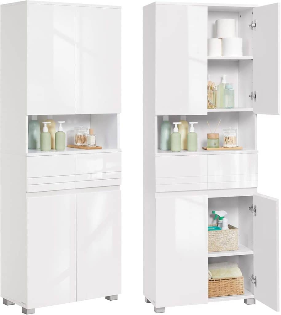 Test de l'armoire de salle de bain VASAGLE BBC563W01 : le rangement parfait