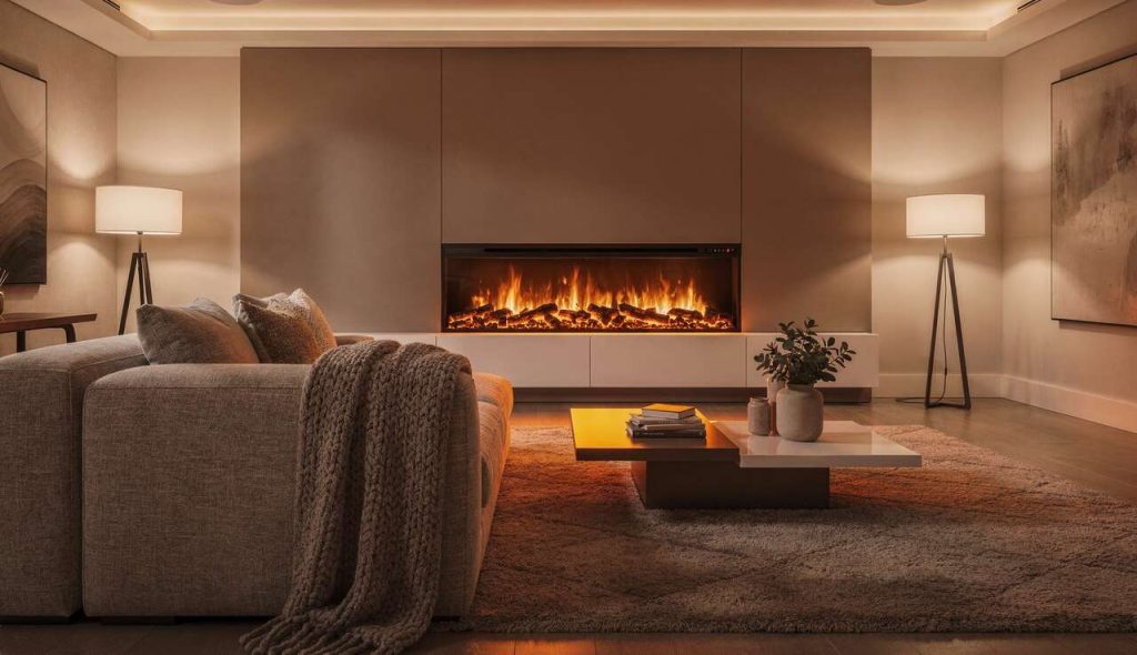 Cheminée électrique : créez un salon cosy avec effet de flammes