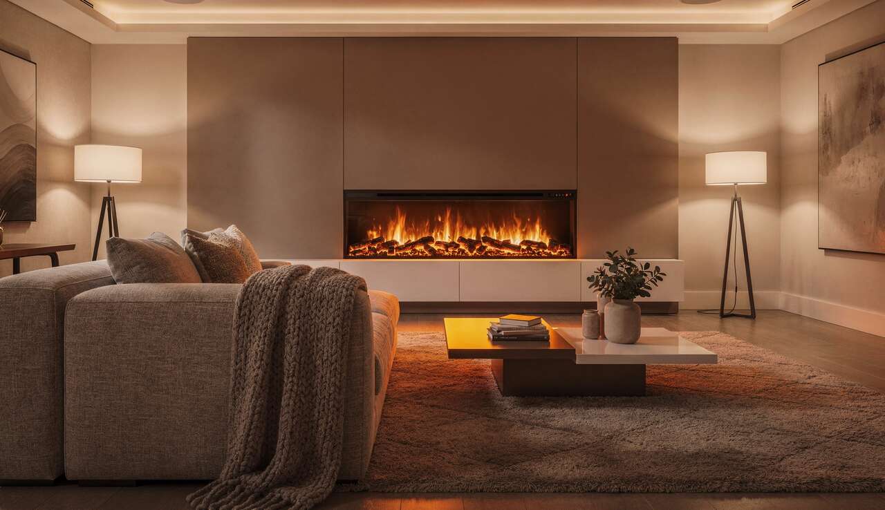 Cheminée électrique : créez un salon cosy avec effet de flammes