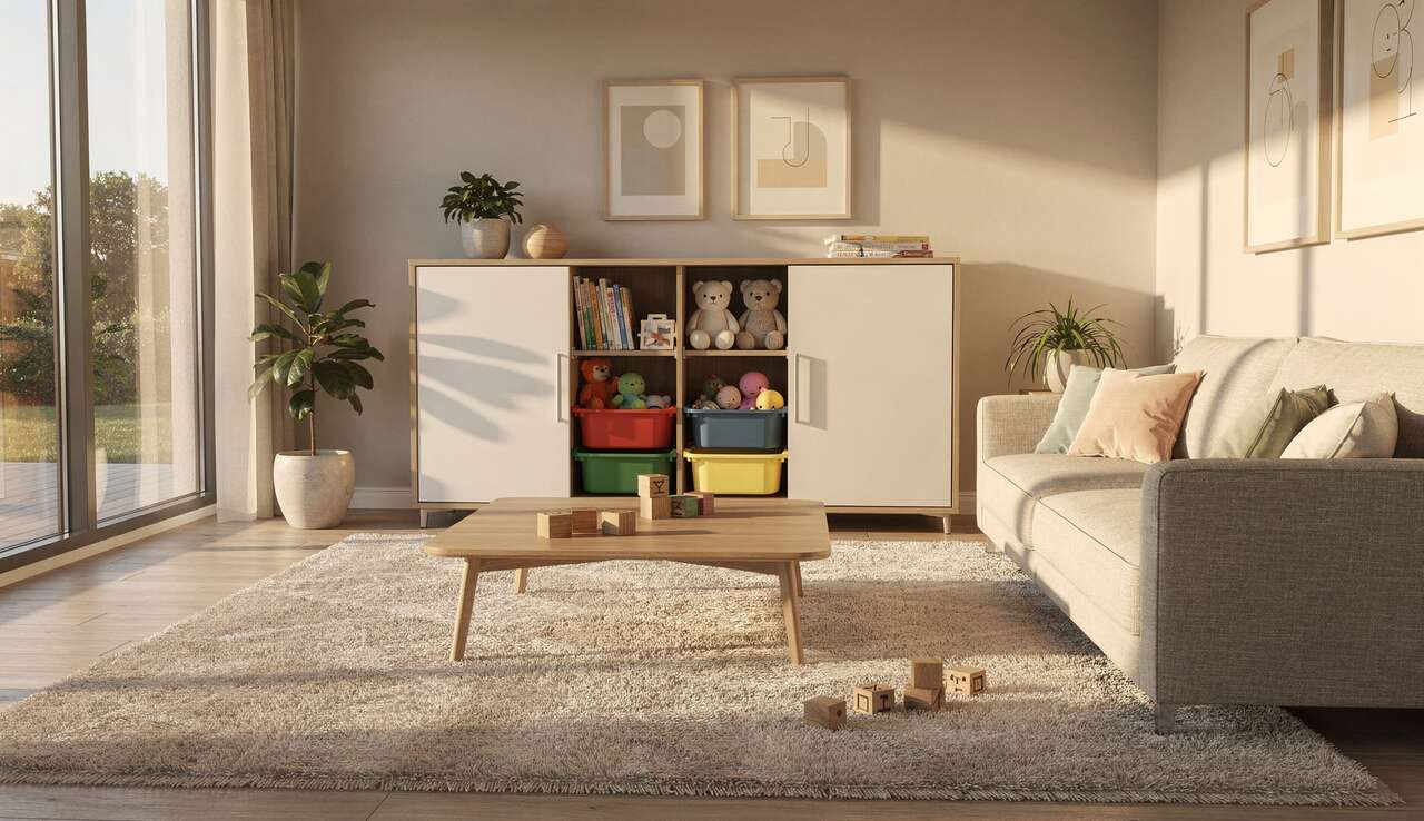 Solutions de rangement pour les jouets dans le salon