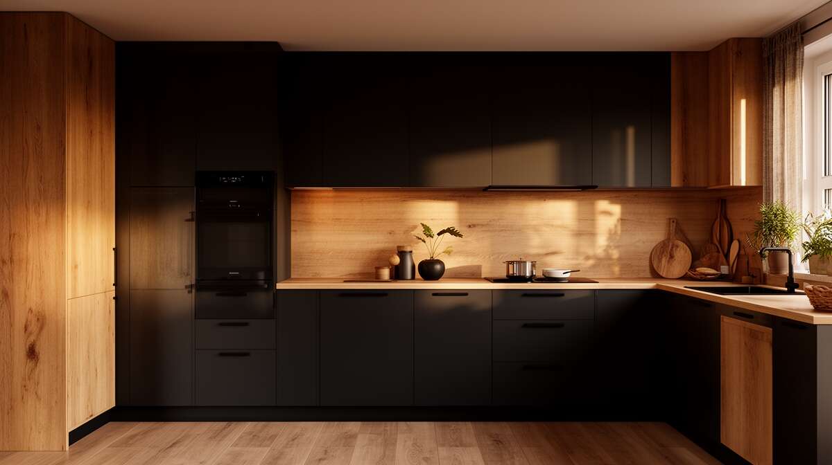 Jouer avec les contrastes : le mariage du bois et du noir Jouer avec les contrastes : le mariage du bois et du noir