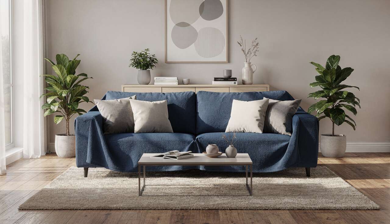 Housse de canapé bleue : fraîcheur et vivacité Housse de canapé bleue : fraîcheur et vivacité