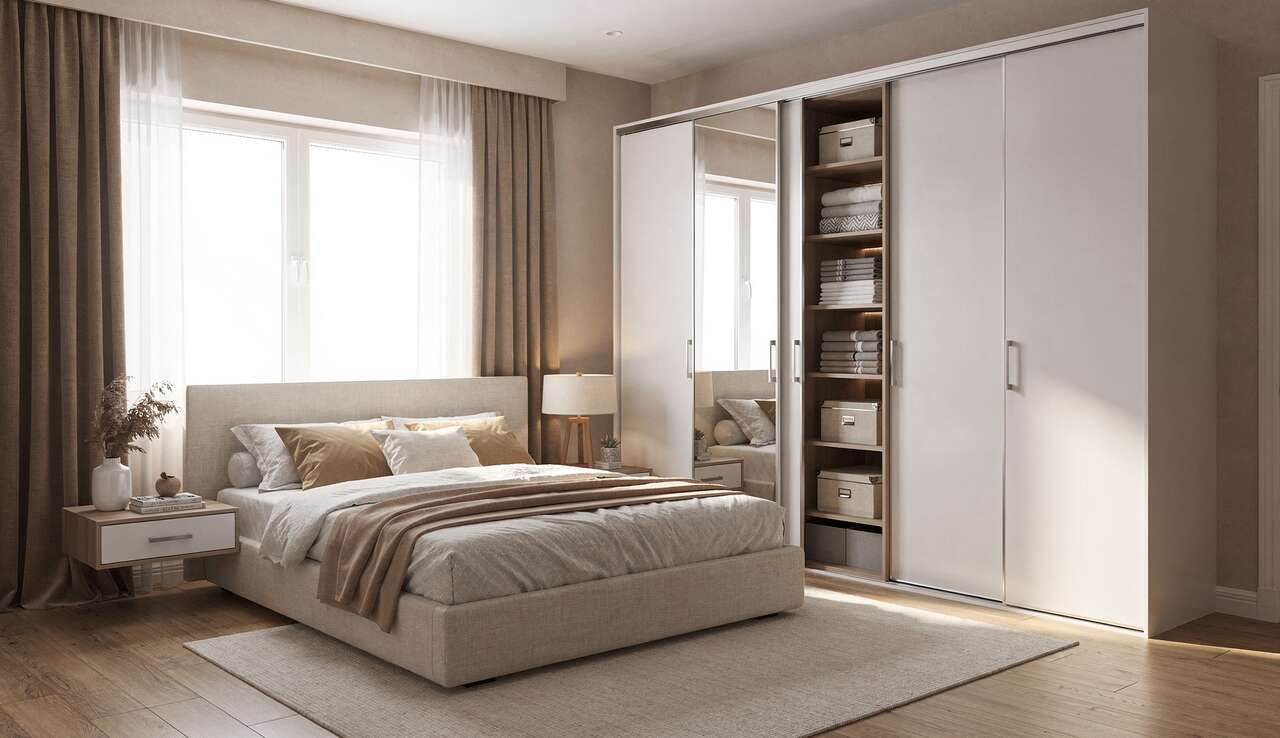 L'armoire à portes coulissantes : un gain de place assuré L'armoire à portes coulissantes : un gain de place assuré