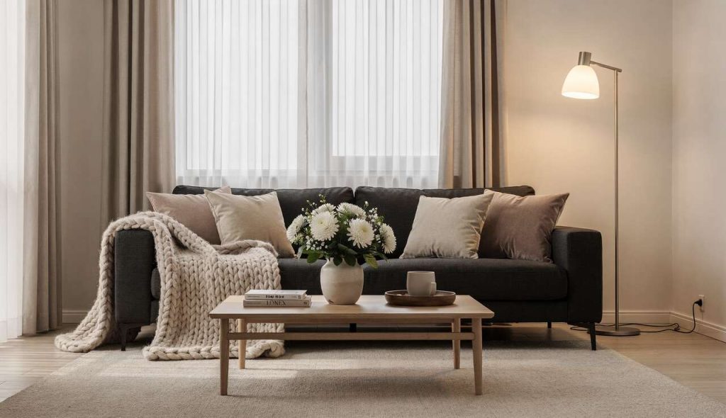 Comment décorer un salon avec un canapé gris foncé ?