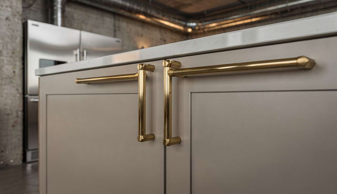 Poignées en laiton : sublimez votre cuisine industrielle