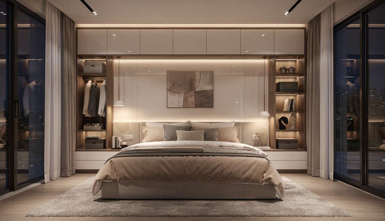 Am&eacute;nagement d'un dressing t&ecirc;te de lit