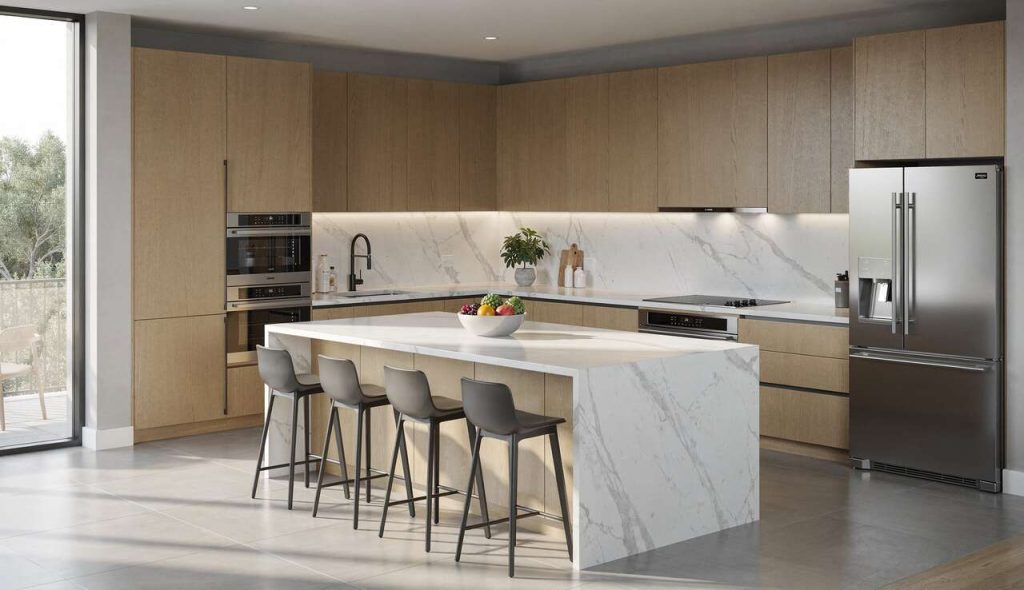 Implantation cuisine L ou I avec îlot : quel aménagement choisir ?