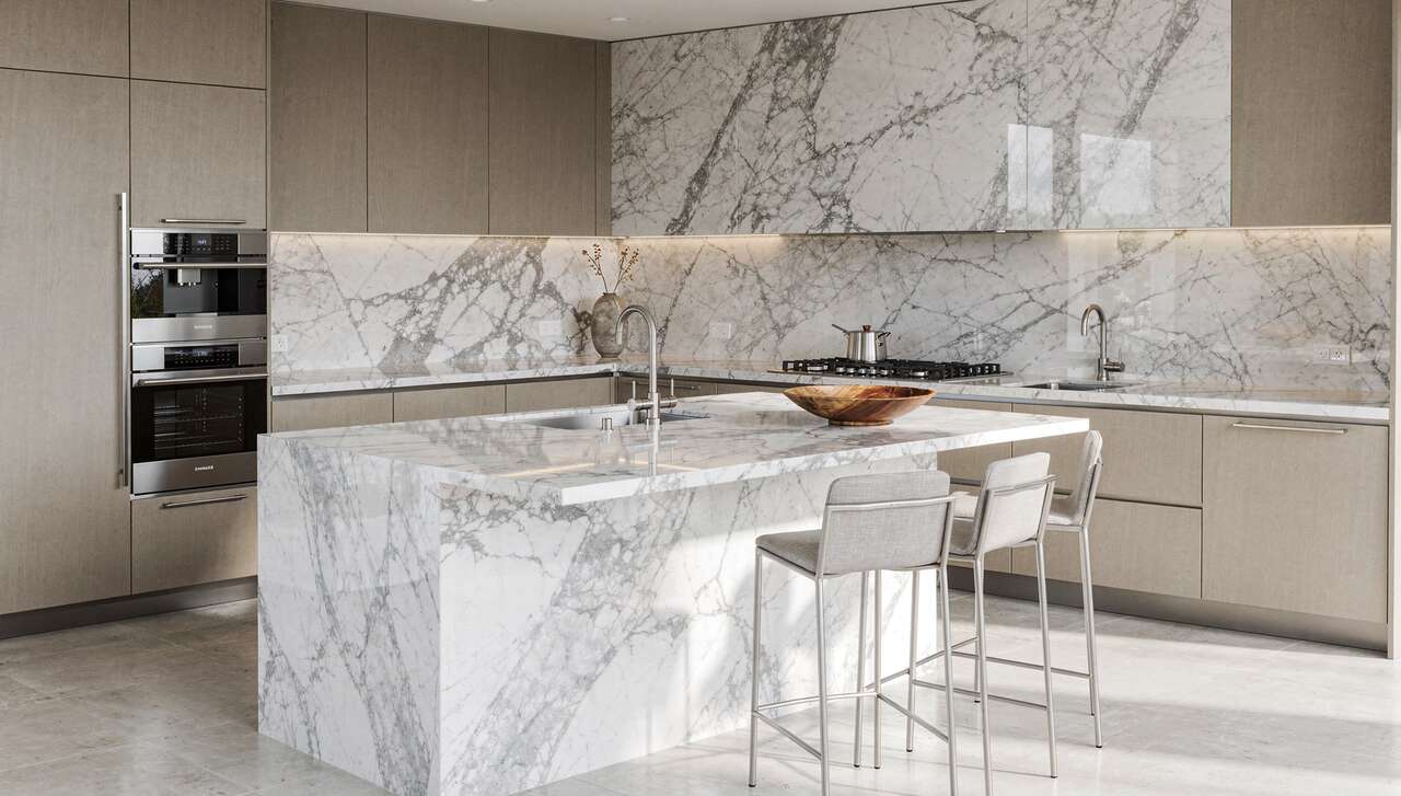 Int&eacute;grer le marbre dans la cuisine