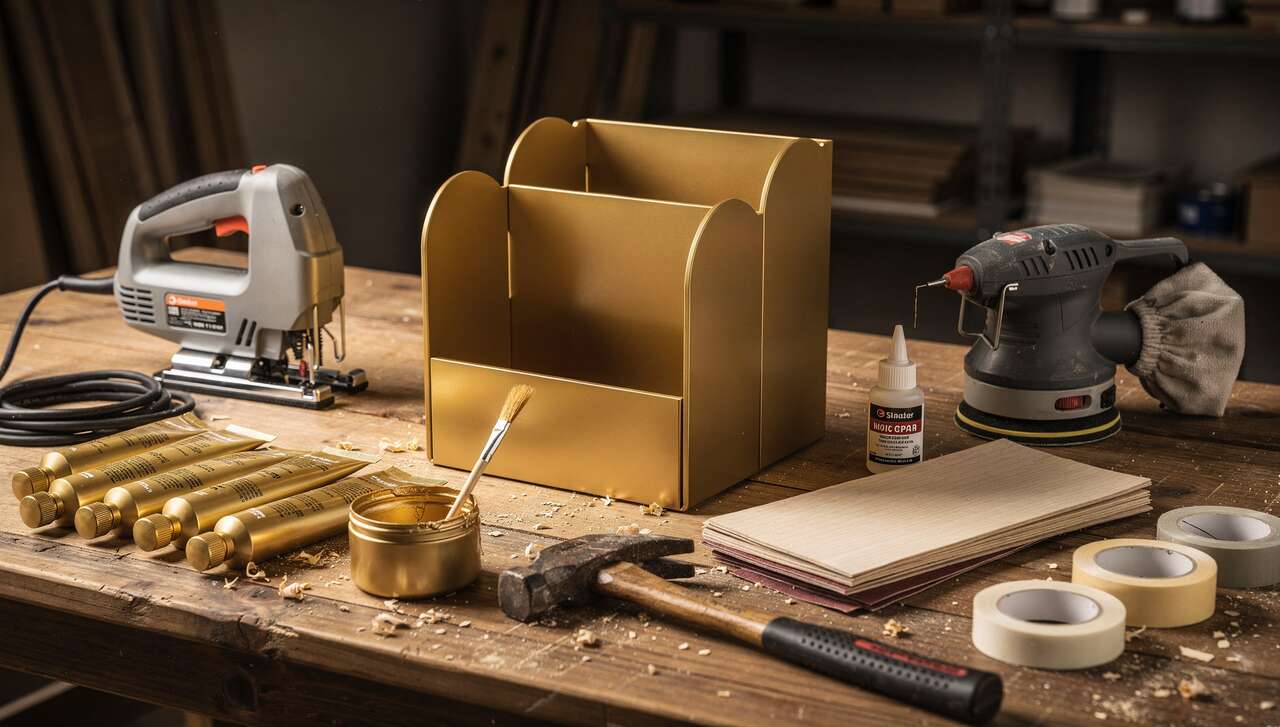DIY : organiseur de bureau doré élégant et pratique