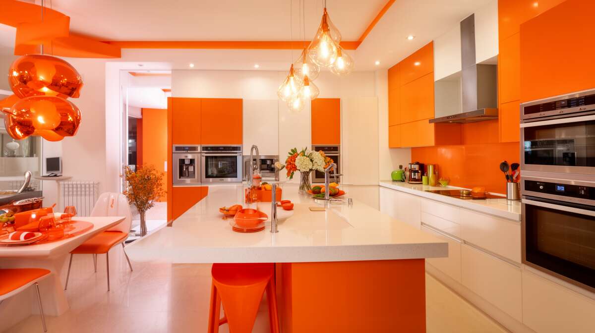 La tendance de l'orange dans la cuisine moderne
