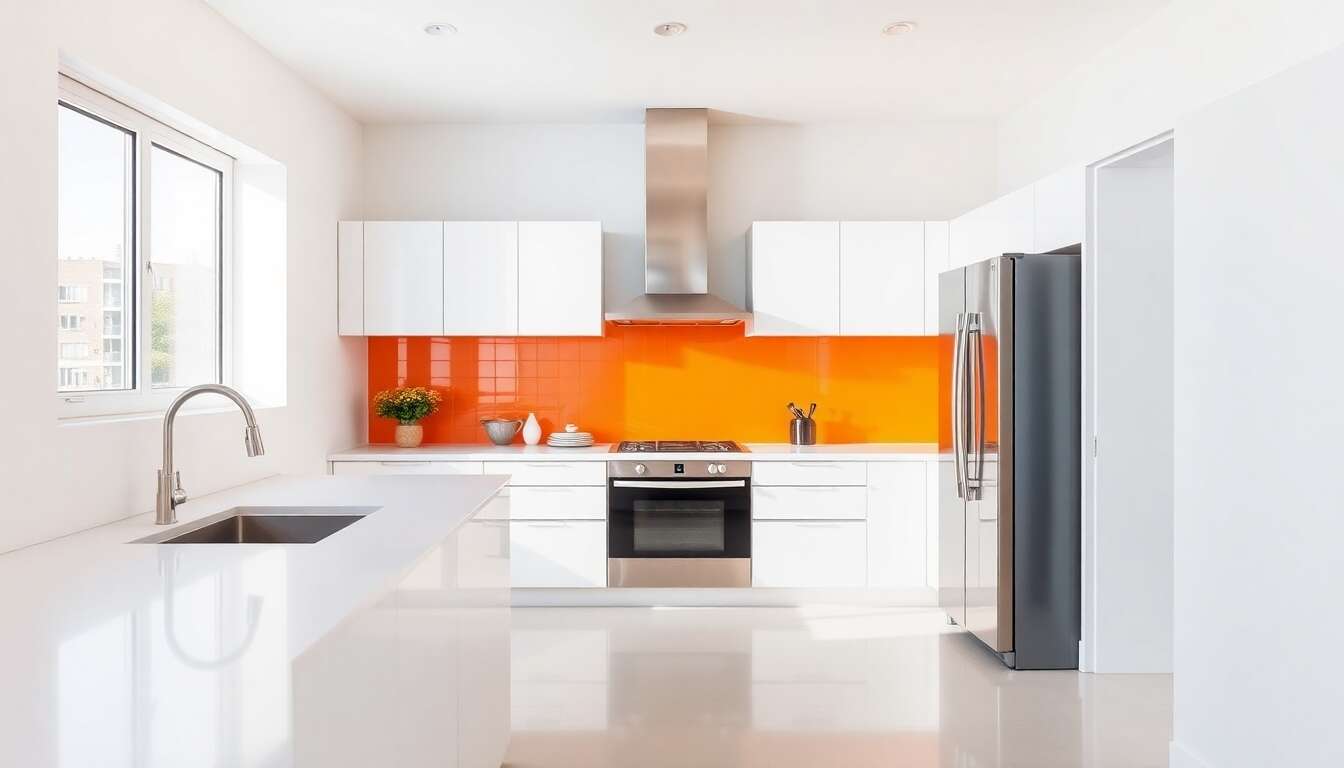 Une crédence orange : une touche originale et audacieuse