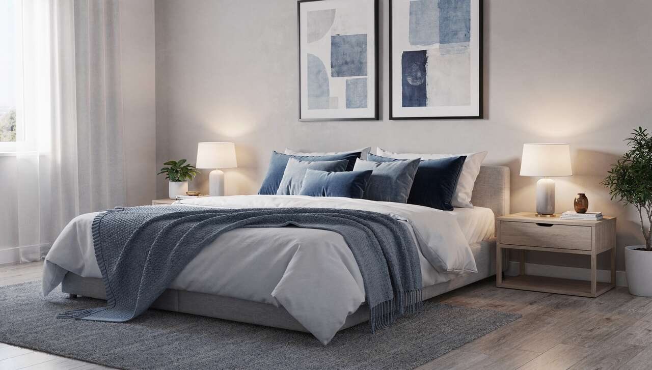 Inspiration : chambres avec des accents de bleu