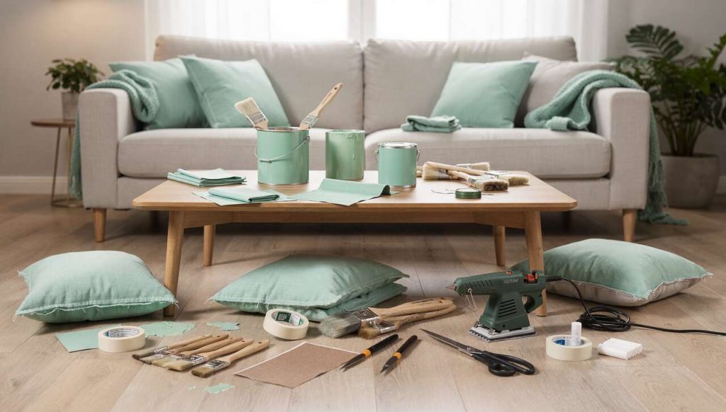 Décoration salon : intégrer le vert amande