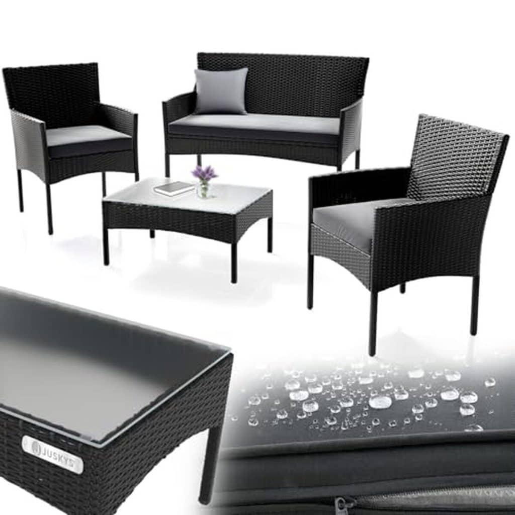 Test du salon de jardin Juskys Fort Myers : confort et élégance pour 4 personnes