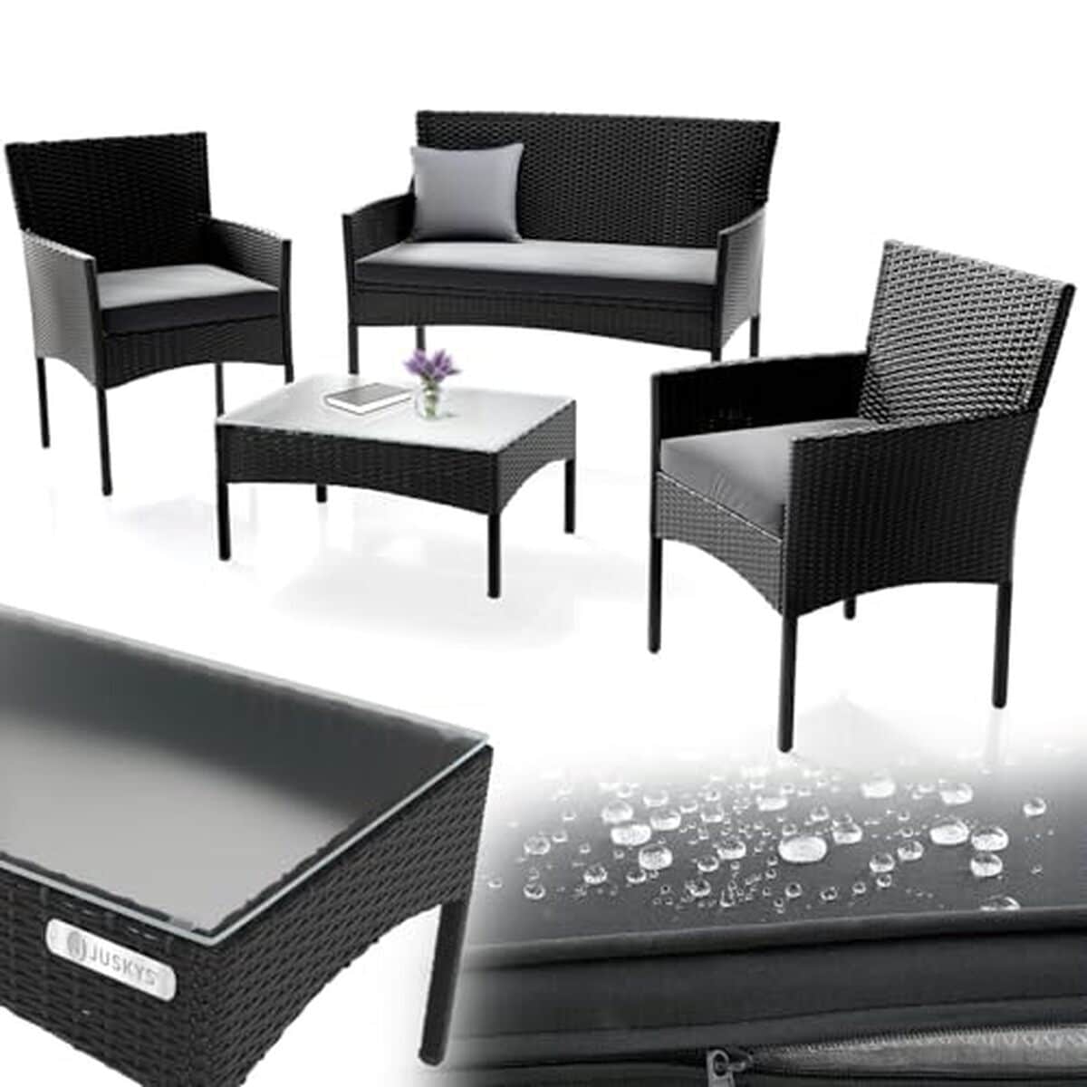 Test du salon de jardin Juskys Fort Myers : confort et élégance pour 4 personnes