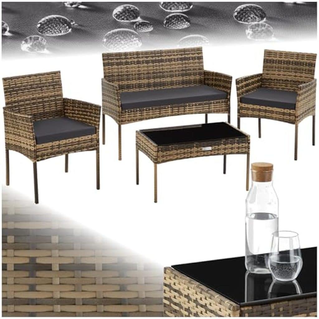 Test du salon de jardin TecTake en résine tressée
