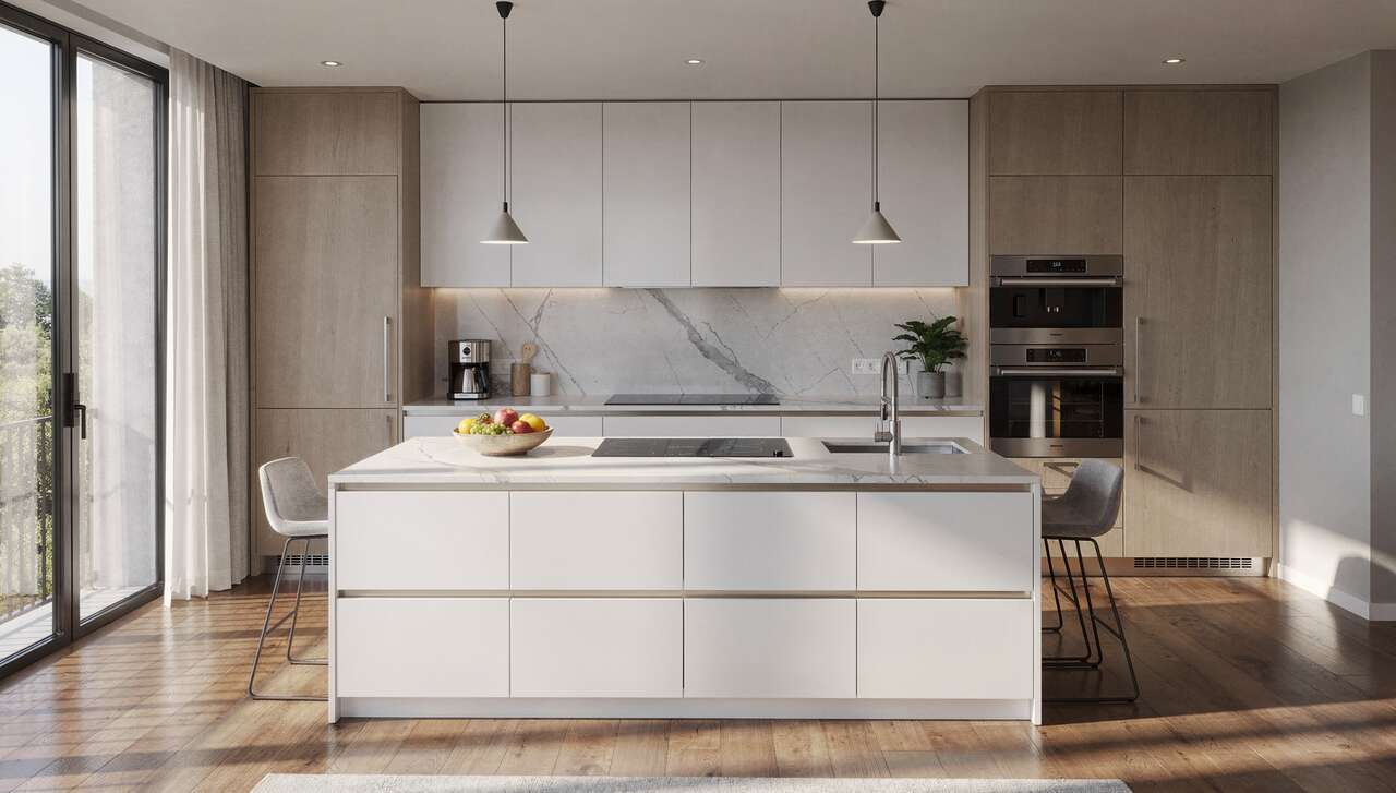Mod&egrave;les de cuisines avec &icirc;lot central