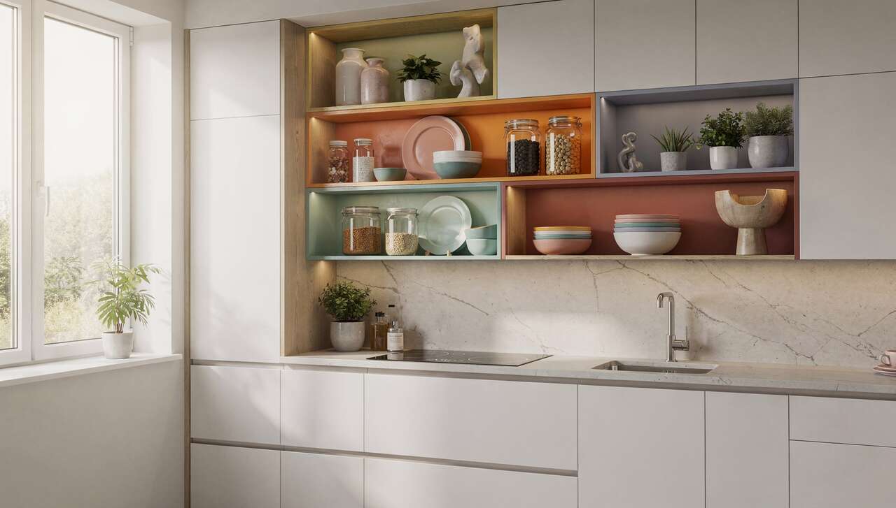 L'accentuation des niches de rangement avec la peinture