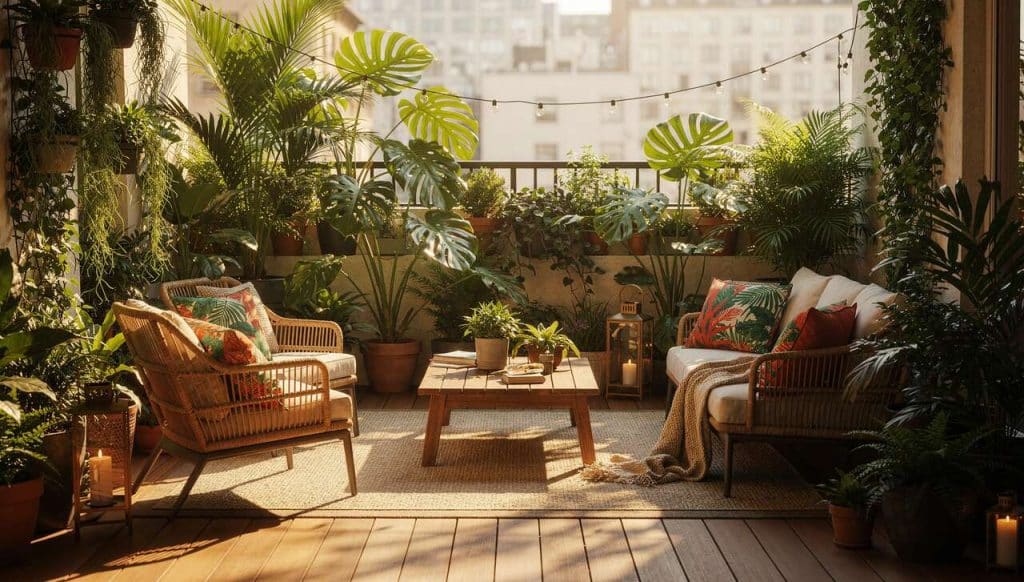Décoration jungle : aménager une petite terrasse
