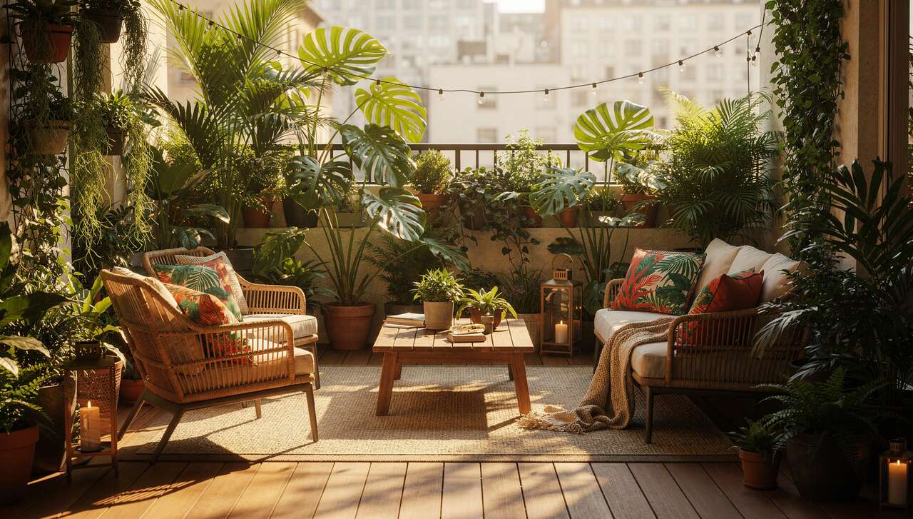 Décoration jungle : aménager une petite terrasse