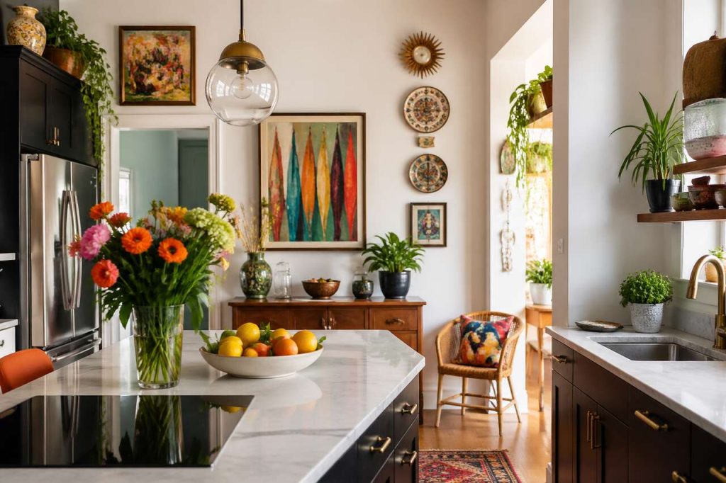 Décoration de cuisine : dynamisez vos murs blancs