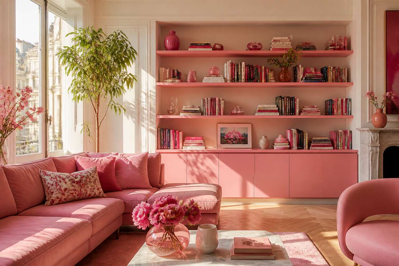 Étagères flamboyantes : adoptez les couleurs du flamant rose pour votre intérieur