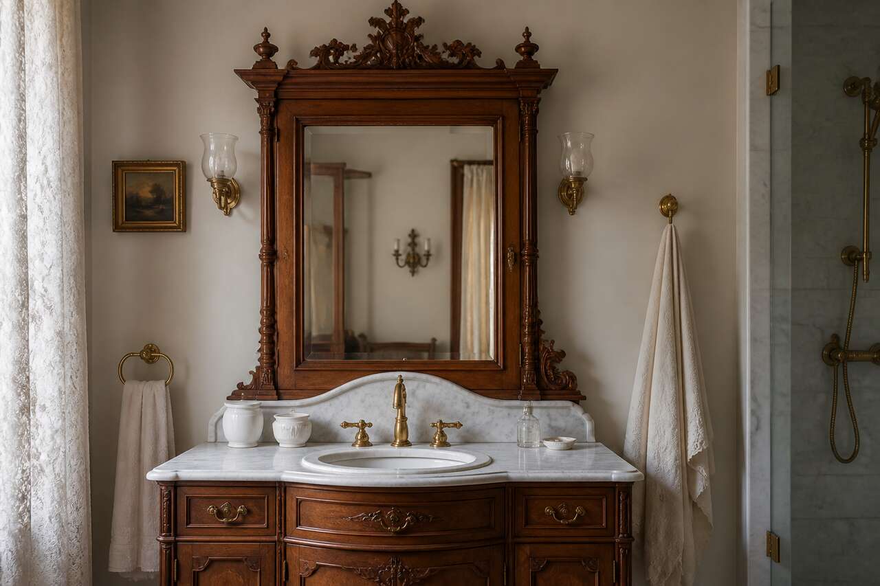 Diff&eacute;rents types de meubles de salle de bain vintage