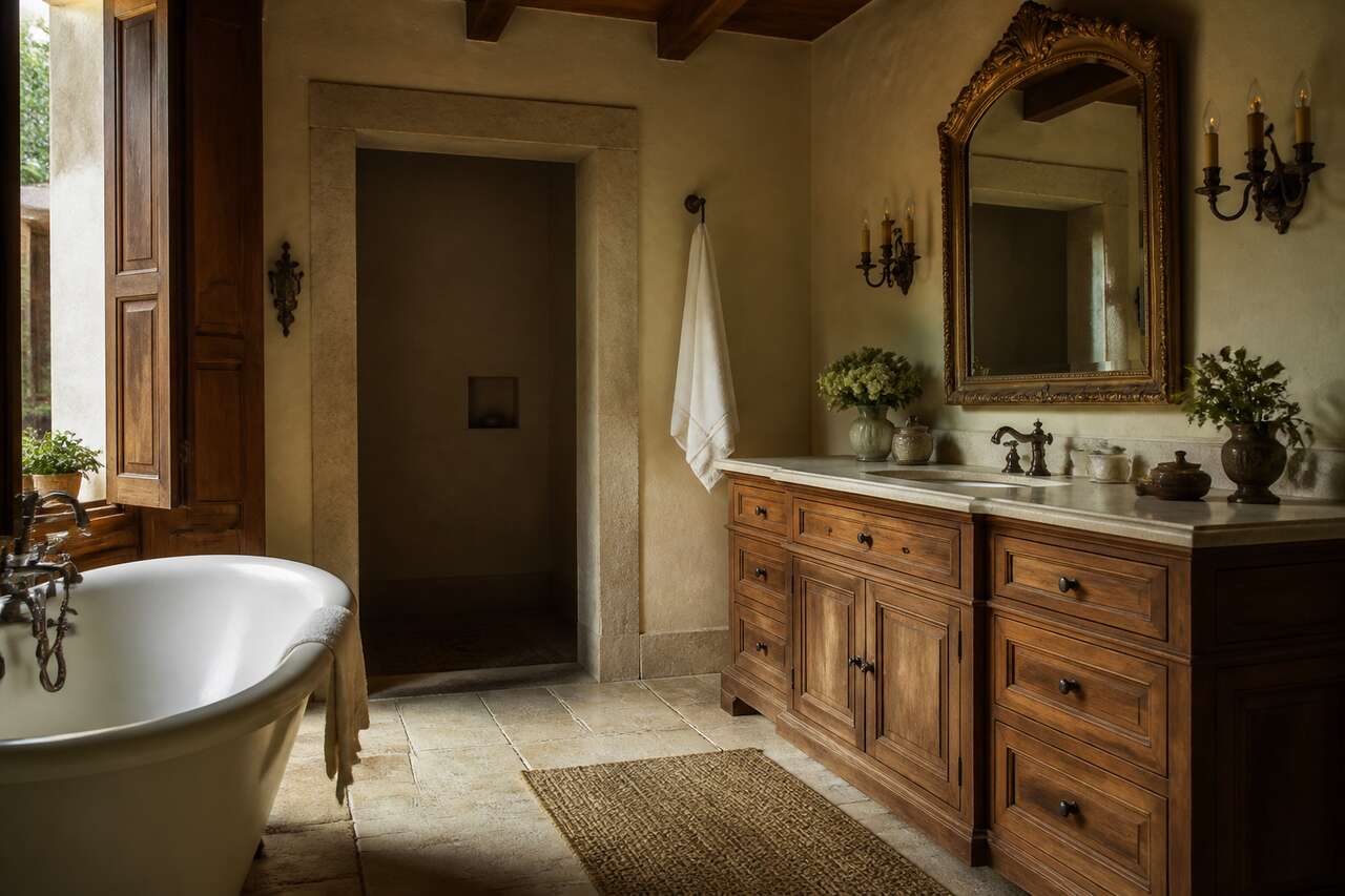 Int&eacute;grer le bois et la pierre dans un espace vintage