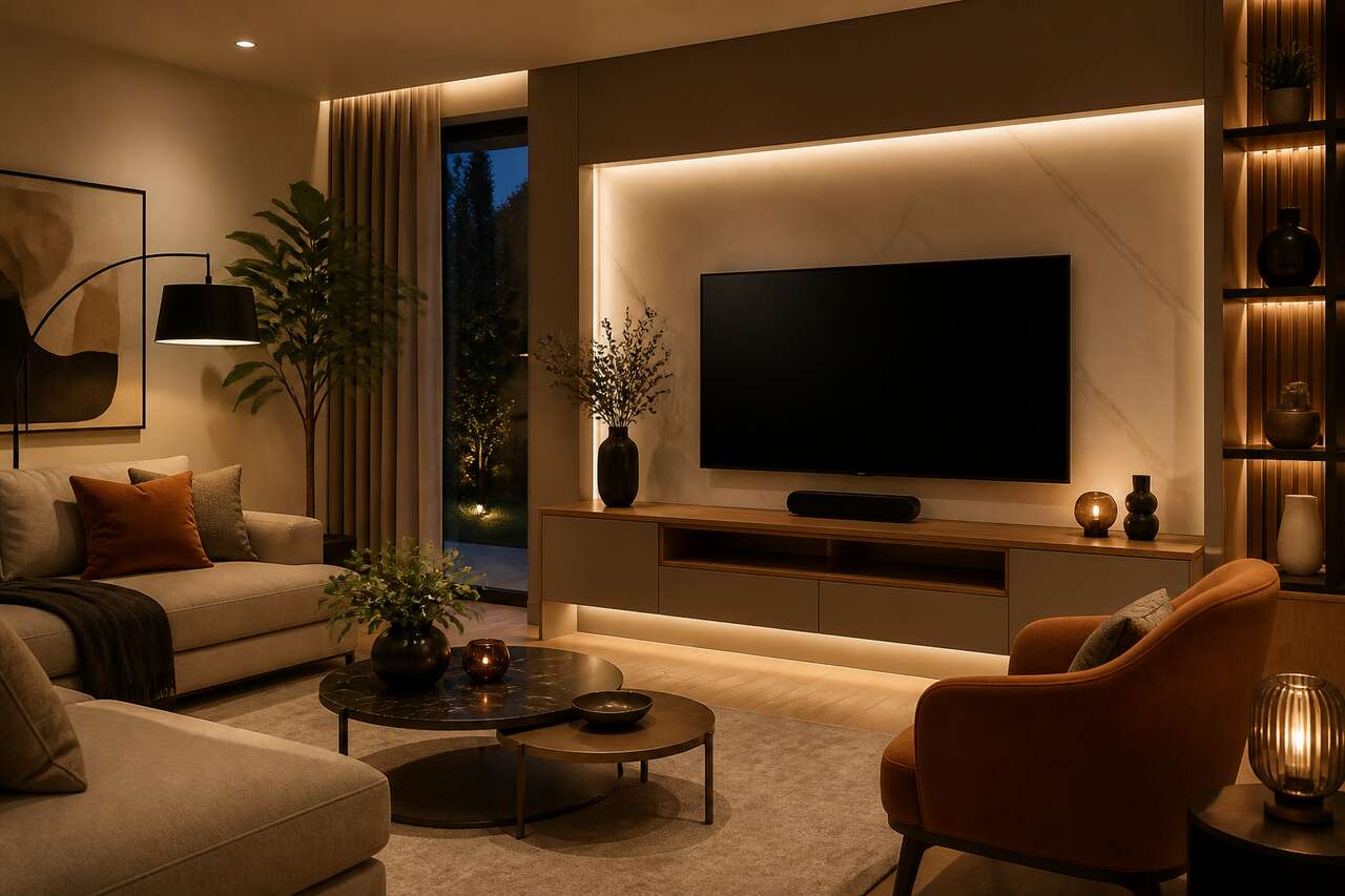 Optimiser l'&eacute;clairage de votre meuble tv pour une ambiance personnalis&eacute;e