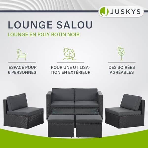 Découvrez notre test du salon de jardin Juskys Salou : design élégant, résistance exceptionnelle et qualité premium pour votre terrasse. 