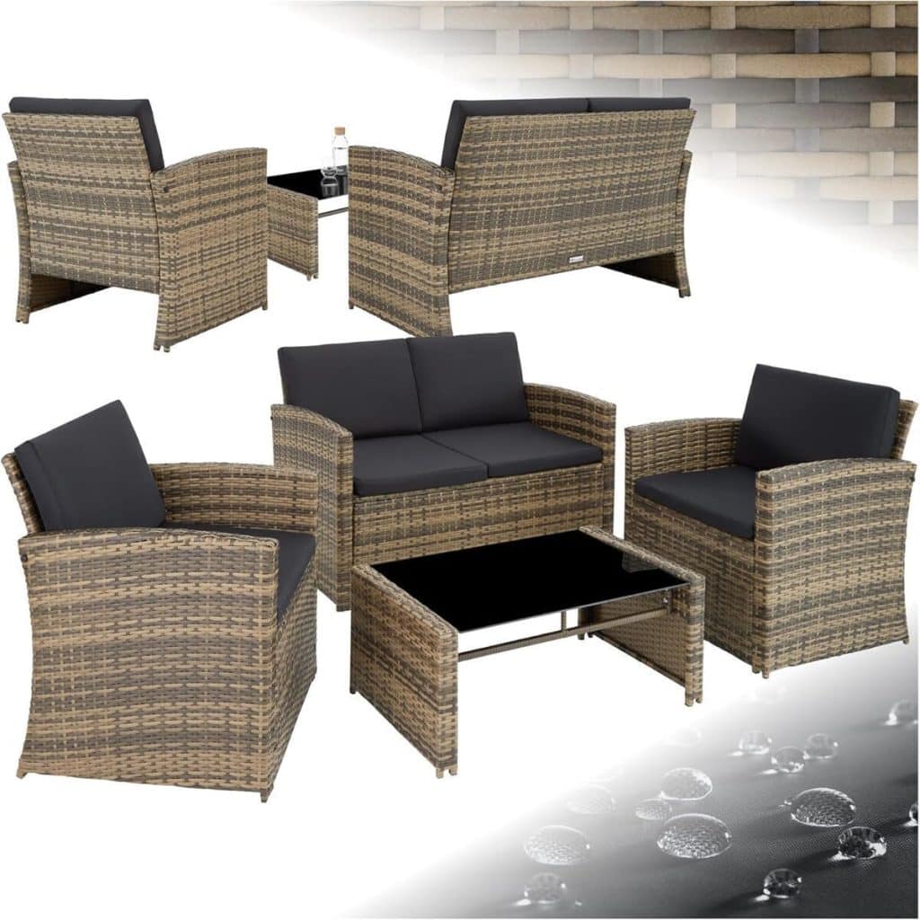 Test : ensemble de jardin TecTake résine tressée 4 places