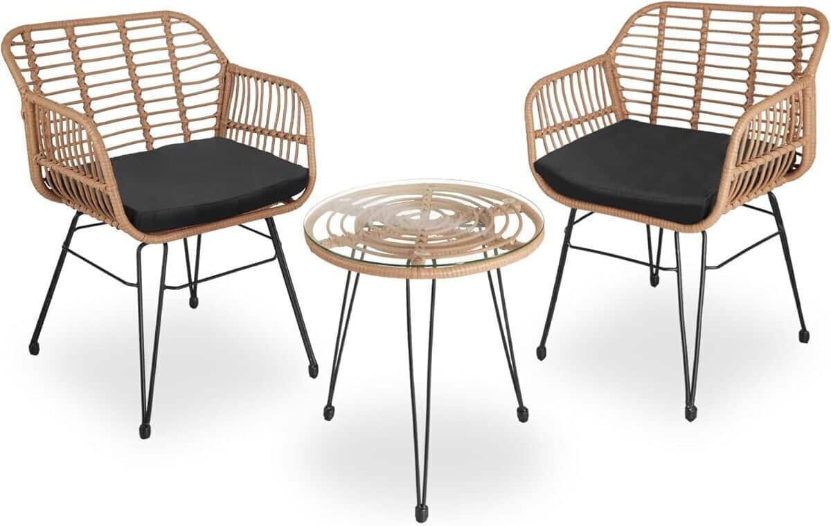 Test : salon de jardin TecTake en poly rotin pour deux personnes