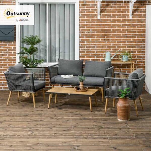 Découvrez notre test complet du salon de jardin résine tressée Outsunny 4 places : design, confort, durabilité et prix pour votre espace extérieur. 