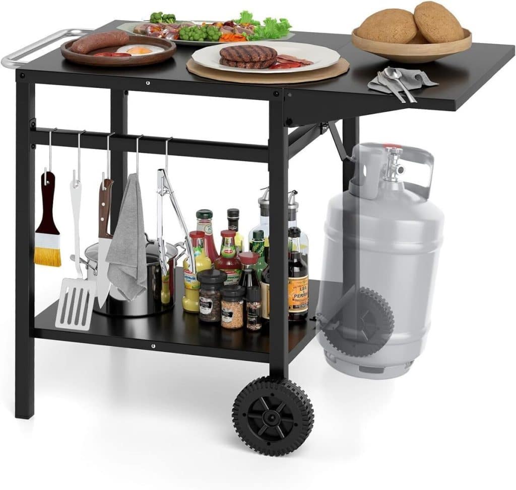 Test desserte jardin Goplus : îlot mobile pratique pour plancha et barbecue