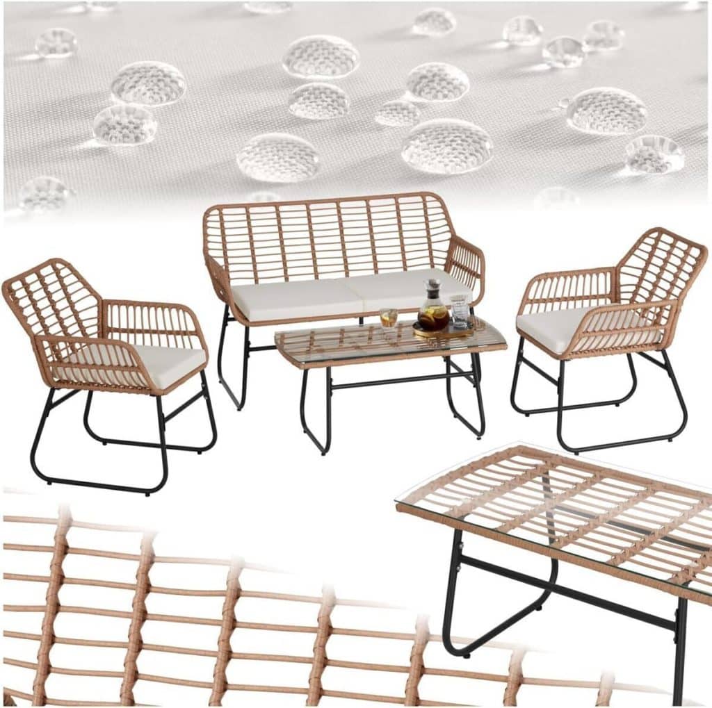 Test du salon de jardin TecTake® 4 personnes en poly rotin