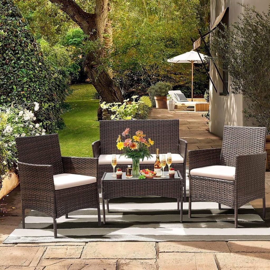 Test : ensemble salon de jardin JINPALAY en résine, 4 pièces