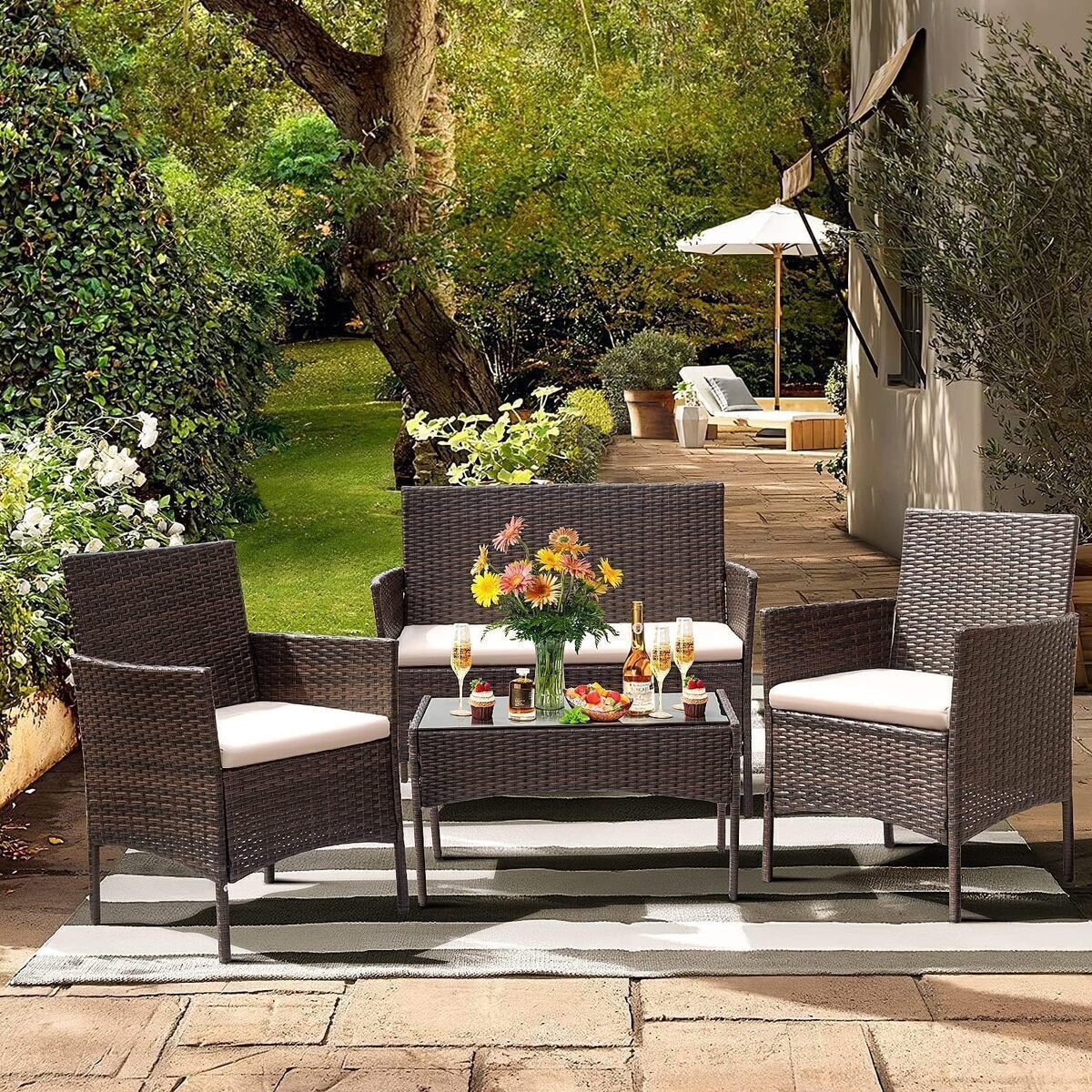 Test : ensemble salon de jardin JINPALAY en résine, 4 pièces
