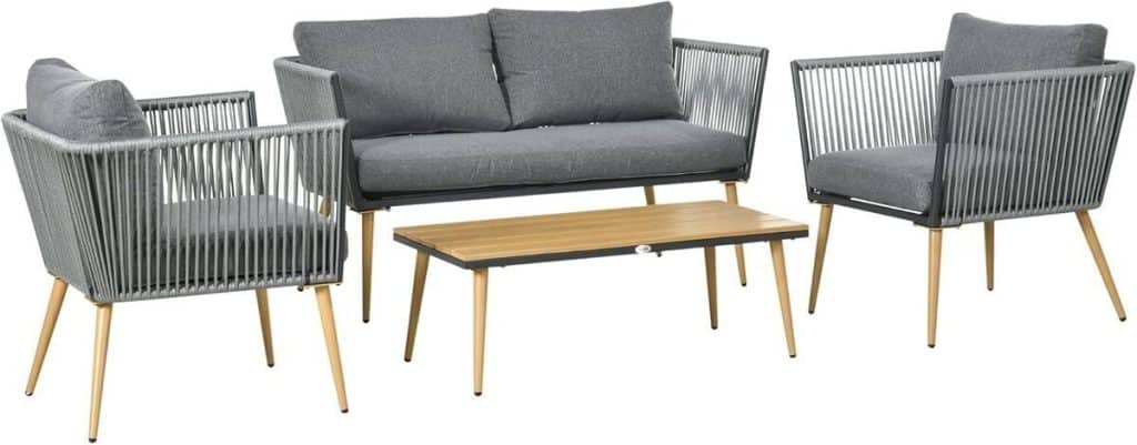 Test : outsunny salon de jardin résine tressée 4 places