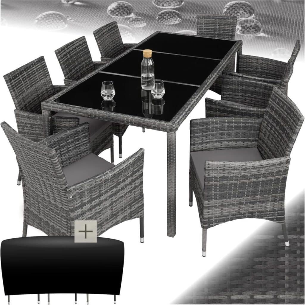 Test : salon de jardin TecTake avec 8 fauteuils