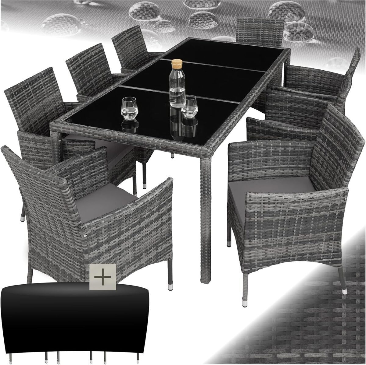 Test : salon de jardin TecTake avec 8 fauteuils