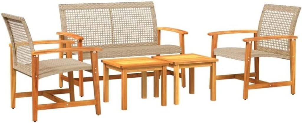 Test vidaXL : salon de jardin 5 pcs en résine et acacia