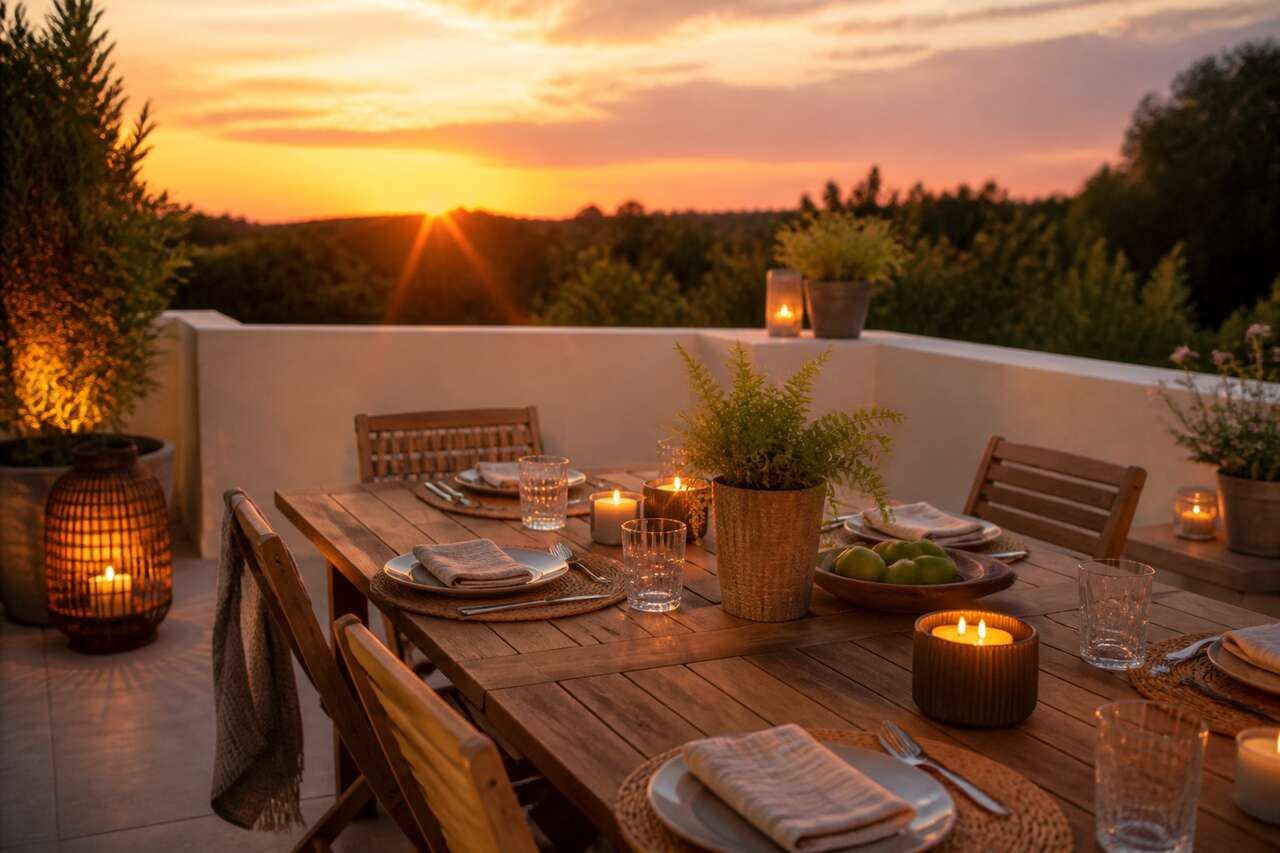 Terrasse et extérieur : stratégie efficace pour un repas, puis pour la durée Terrasse et extérieur : stratégie efficace pour un repas, puis pour la durée