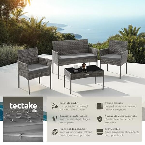 Découvrez notre test complet du salon de jardin tecTake en résine tressée. Confort, style et durabilité analysés pour vous aider à choisir le mobilier idéal.