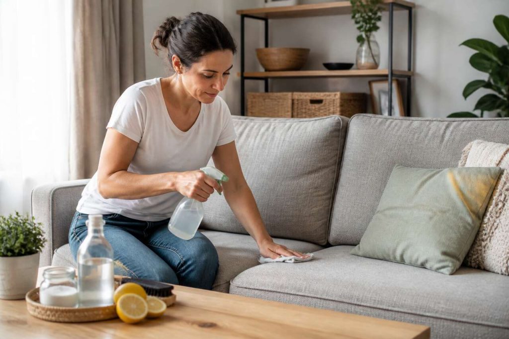 Comment nettoyer naturellement un canapé en tissu : astuces efficaces