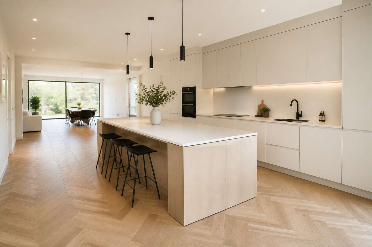 Couleur et rendu: agrandir la cuisine et renforcer le style Couleur et rendu: agrandir la cuisine et renforcer le style