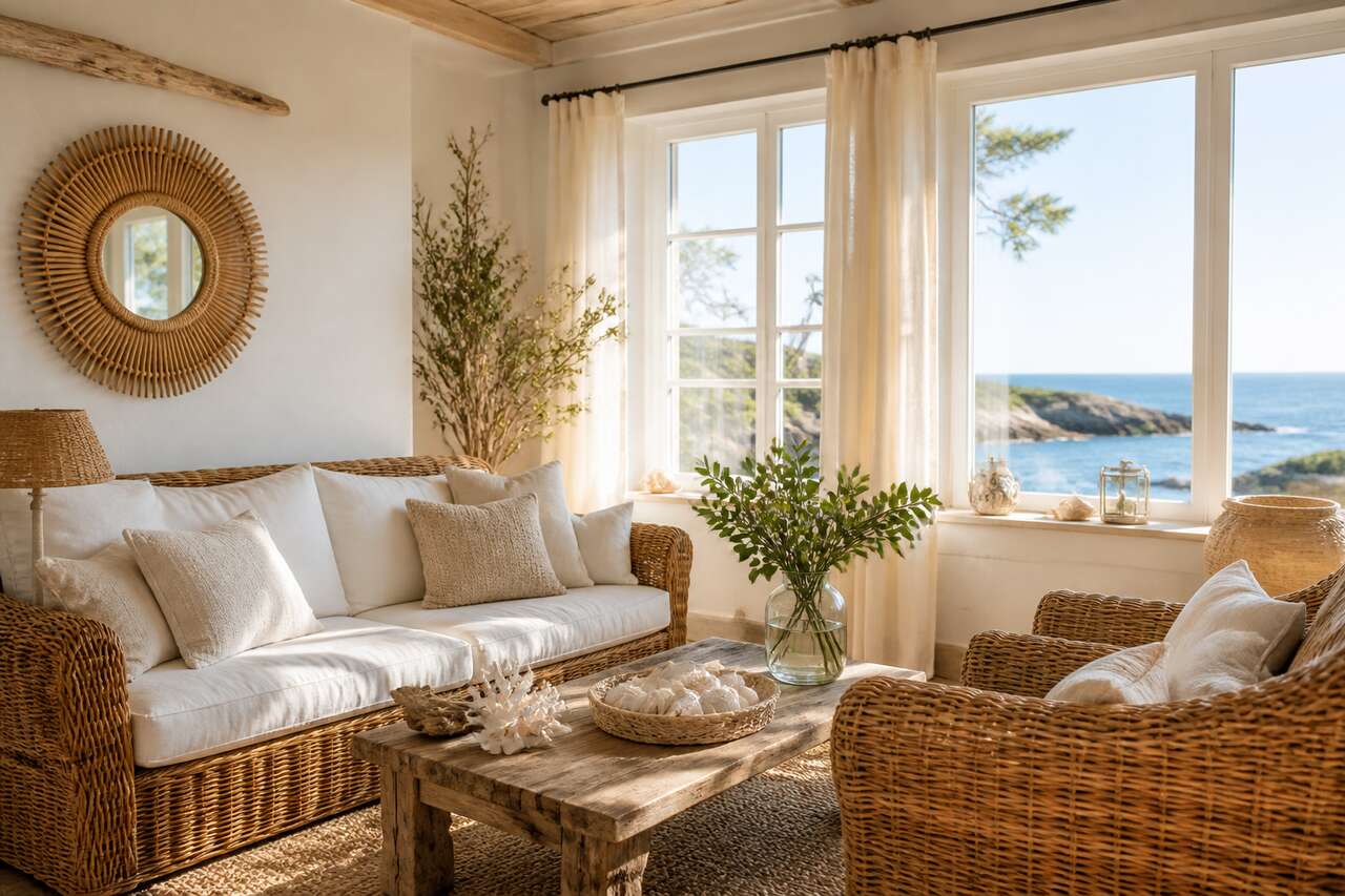 Meubles en rotin pour une déco bord de mer authentique