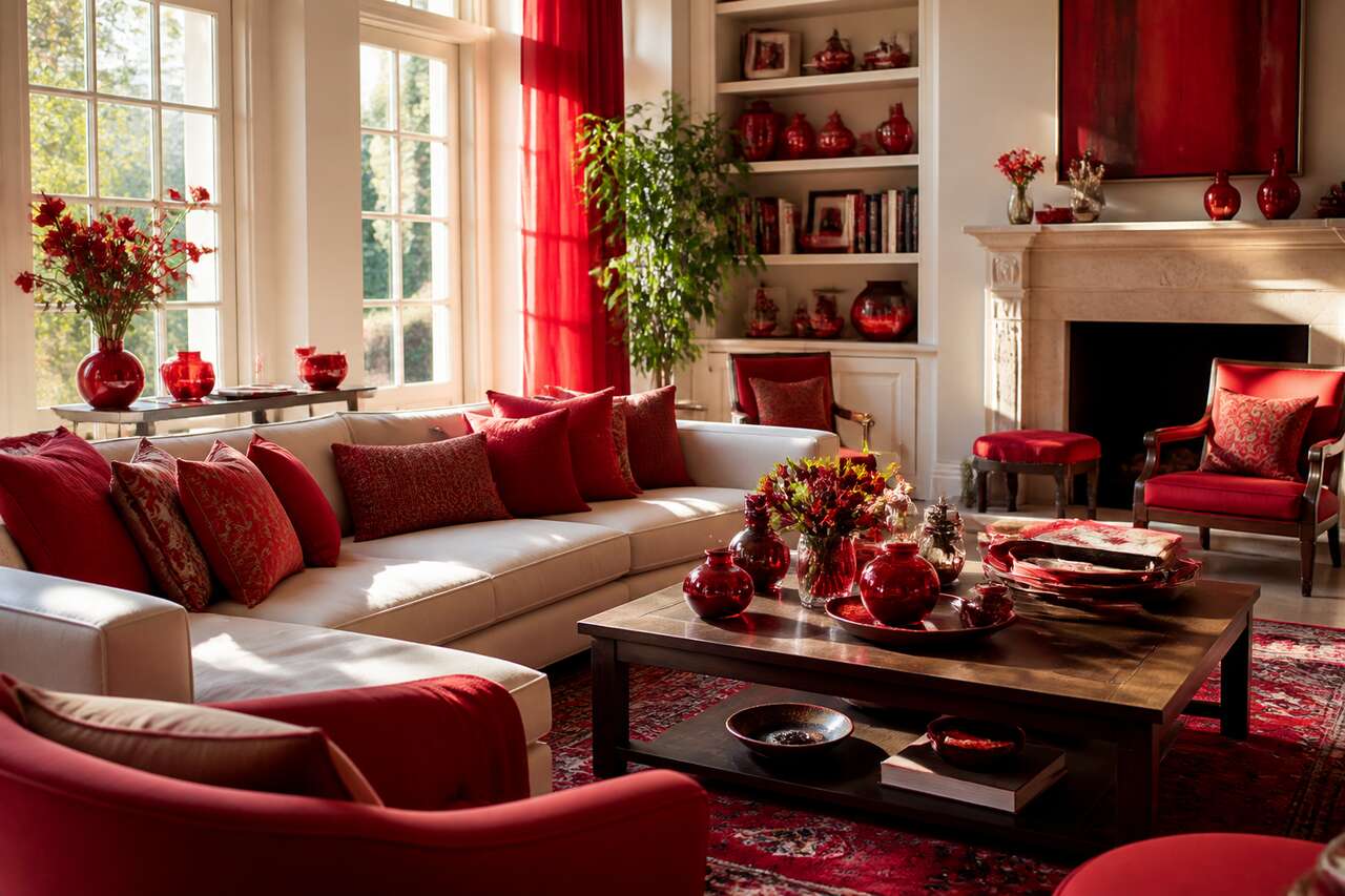 Pourquoi le rouge rend une pi&egrave;ce plus vibrante et ensoleill&eacute;e