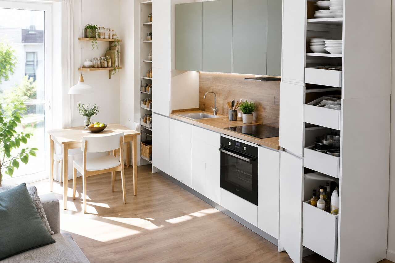 Optimiser une petite cuisine ouverte: gagner de la place sans perdre en confort