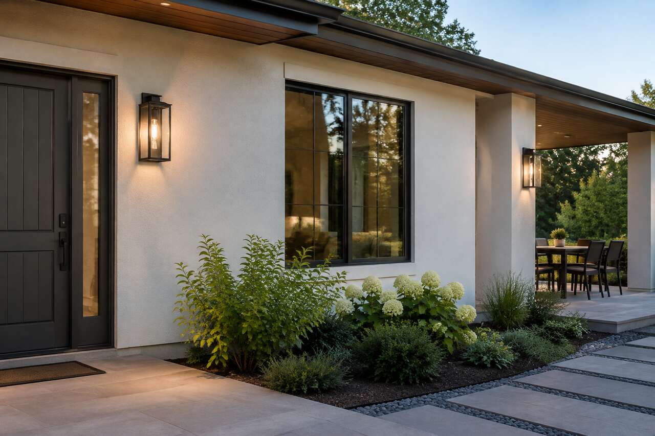 Applique ext&eacute;rieure: hauteur recommand&eacute;e selon porte d&rsquo;entr&eacute;e, terrasse et all&eacute;e