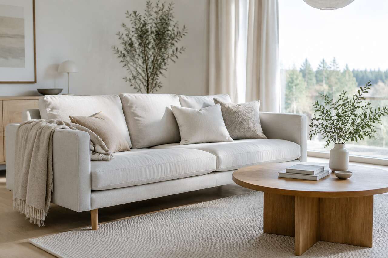 Confondre style scandinave et simple canapé clair Confondre style scandinave et simple canapé clair